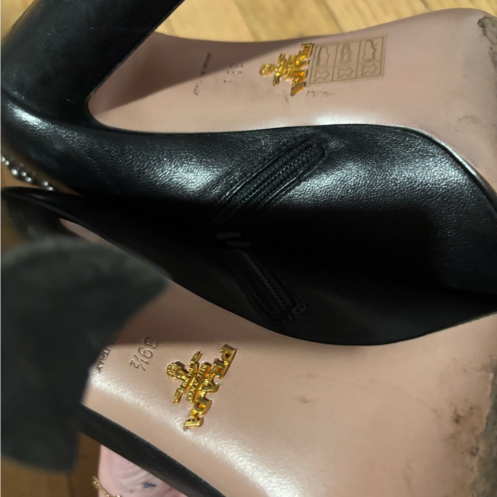Prada Black Studded Women's Heels - Picture 5 of 12